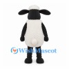 Sheep Mascot Costume with Black Face and White Fleece