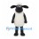 Sheep Mascot Costume with Black Face and White Fleece