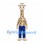 Giraffe Mascot Costume with Brown Spots and Blue Pants