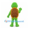 Turtle Mascot Costume in Green with Yellow Belly and Brown Shell