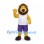 Lion Mascot Costume with White Shirt and Purple Shorts