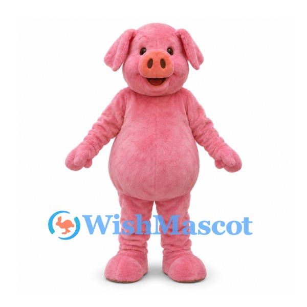Pig Mascot Costume in Pink with Floppy Ears