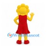 Flower Mascot Costume in Yellow with Red Dress