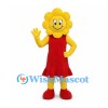 Flower Mascot Costume in Yellow with Red Dress