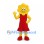 Flower Mascot Costume in Yellow with Red Dress