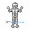 Astronaut Mascot Costume in Silver with Round Helmet