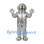 Astronaut Mascot Costume in Silver with Round Helmet