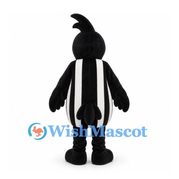 Crow Mascot Costume with Black and White Striped Shirt