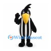 Crow Mascot Costume with Black and White Striped Shirt