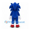 Hedgehog Mascot Costume in Blue with White Gloves and Red Shoes