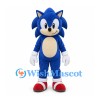 Hedgehog Mascot Costume in Blue with White Gloves and Red Shoes