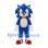 Hedgehog Mascot Costume in Blue with White Gloves and Red Shoes