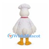 Duck Chef Mascot Costume with White Hat and Red Checked Scarf
