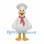 Duck Chef Mascot Costume with White Hat and Red Checked Scarf