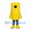 Cylinder Mascot Costume in Yellow with Black Circular Window