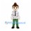 Boy Mascot Costume with White Patterned Shirt and Green Pants