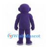Robot Mascot Costume in Purple with Green Belly and Black Visor