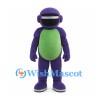 Robot Mascot Costume in Purple with Green Belly and Black Visor