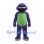 Robot Mascot Costume in Purple with Green Belly and Black Visor