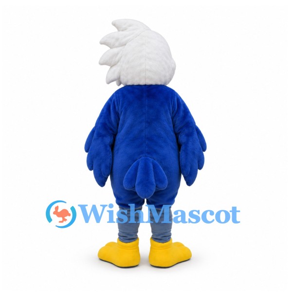 Bald Eagle Mascot Costume in Blue with White Head