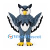 Owl Mascot Costume in Blue Gray with Layered Wings