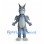 Dragon Mascot Costume in Gray with Horns and Wings