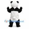 Panda Mascot Costume in Black and White with Rounded Belly