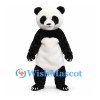 Panda Mascot Costume in Black and White with Rounded Belly