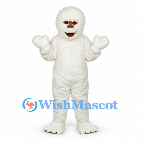 Yeti Mascot Costume in White with Large Paws