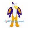 Griffin Mascot Costume with Purple Wings and Yellow Legs