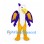 Griffin Mascot Costume with Purple Wings and Yellow Legs