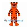 Tiger Mascot Costume in Orange with Black Stripes and White Belly