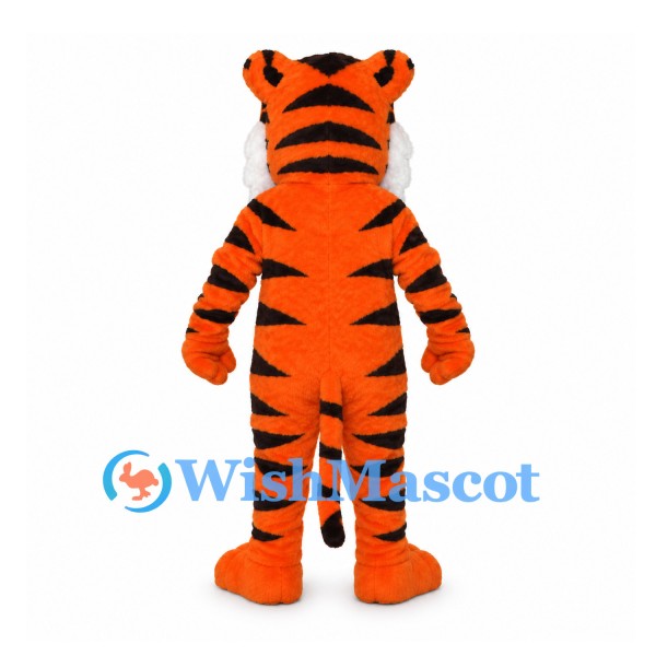 Tiger Mascot Costume in Orange with Black Stripes and White Belly