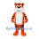 Tiger Mascot Costume in Orange with Black Stripes and White Belly