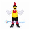 Rooster Mascot Costume with Yellow Shirt and Sunglasses