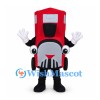Truck Mascot Costume in Red with Smiling Face