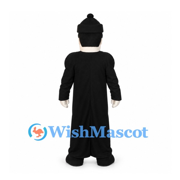 Man Mascot Costume with Black Robe and Tall Cap