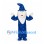 Wizard Mascot Costume with Blue Star Robe and White Beard