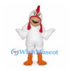 Chicken Mascot Costume in White with Orange Feet