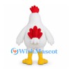 Rooster Mascot Costume in White with Red Tail and Yellow Legs