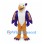 Griffin Mascot Costume with Purple Wings and Tan Legs