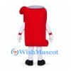 Scroll Mascot Costume in Red with Smiling Face and Rolled Edges