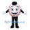 Baseball Mascot Costume with Smiling Face and Black Cap