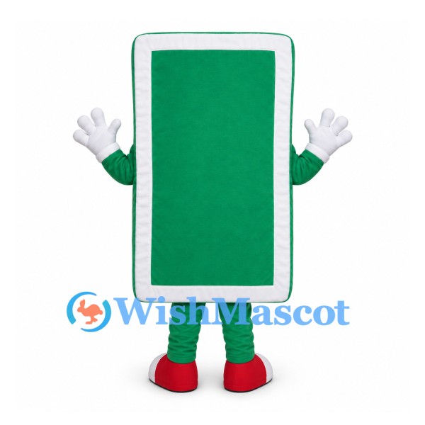 Playing Card Mascot Costume in Green with Smiling Face