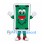 Playing Card Mascot Costume in Green with Smiling Face