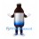 Beverage Bottle Mascot Costume in Brown with Silver and Blue Label