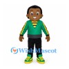Boy Mascot Costume with Green Jacket and Striped Shirt