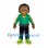 Boy Mascot Costume with Green Jacket and Striped Shirt