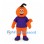 Orange Monster Mascot Costume with Purple Shirt and Curved Tail