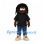 Boy Mascot Costume with Black Hair and Black Shirt